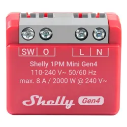 Inteligentny sterownik z pomiarem energii WiFi Shelly 1PM Mini Gen4
