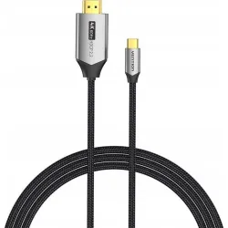 Kabel USB-C do HDMI Vention 4K@60Hz w oplocie 2m szary
