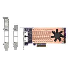 Qnap QM2-2P2G2T, 2 x PCIe 2280 M.2 SSD, PCIe Gen3 x4, 2x  Intel I225LM 2.5GbE RJ45