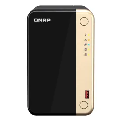 Qnap TS-264-8G, Tower, 2 x 2.5"/3.5" SATA, Intel Celeron N5105/N5095 4C/4T, 8 GB DDR4 onboard not expandable, 2 x 2.5GbE