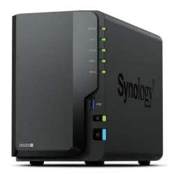 NAS Synology DS225+; Tower; 2x (3.5" SATA HDD/SSD), Intel Celeron J4125; 2GB DDR4 (max. 6GB), 2x 1GbE RJ-45 - Tylko Dysk