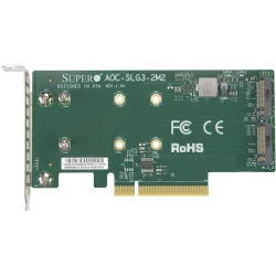 Karta riser Supermicro AOC-SLG3-2M2-O (Low Profile PCIe Riser Card supports 2 M.2 Module)