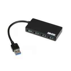 Hub IBOX USB 3.0 CZARNY 4-PORTY, SLIM IUH3F56 (4x USB 3.0; kolor czarny)