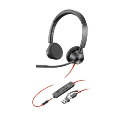 Słuchawki Poly Blackwire 3325 Stereo USB-C Headset +3.5mm Plug +USB-C/A Adapter 8X221AA