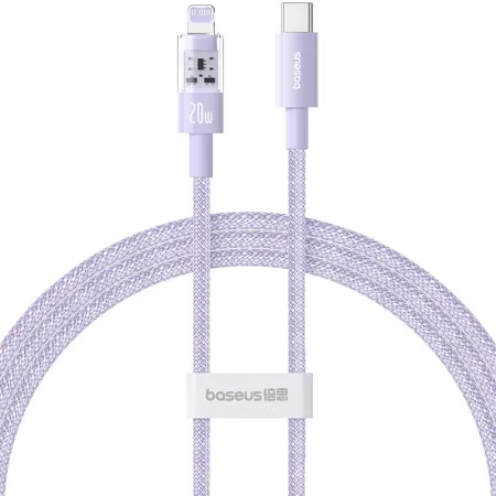 Kabel Baseus Gem USB C-Lightning 20W 1m (fioletowy)