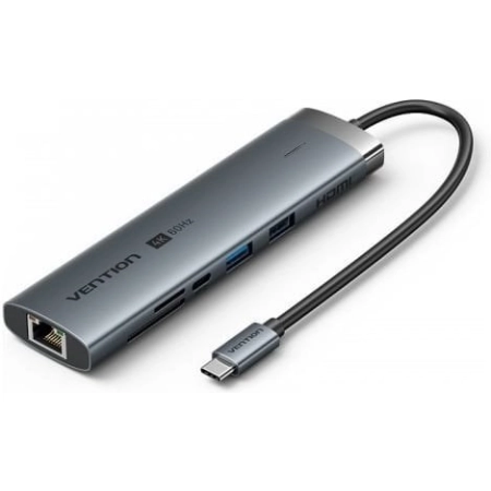 Stacja dokująca USB-C 9w1 Vention 4K 60Hz 100W PD 0.15m