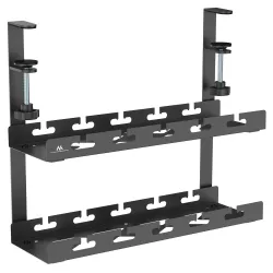 Organizer podbiurkowy na kable Maclean MC-104 B, max. obciążenie 5kg, 2 poziomy, czarny
