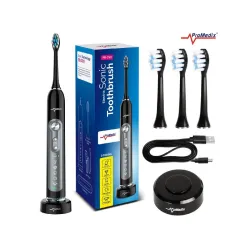 Szczoteczka soniczna do zębów Promedix PR-750B kolor czarny, etui podróżne, 5 trybów, timer, 3 poziomy mocy, 3 końcówki