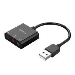 Karta dźwiękowa Orico SKT3-BK-BP zewnętrzna USB-A, 3 porty, mini jack Karta dźwiękowa Orico SKT3-BK-BP zewnętrzna USB-A, 3 porty, mini jack