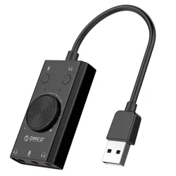 Karta dźwiękowa Orico SC2-BK-BP zewnętrzna, USB-A, 3 porty mini jack Karta dźwiękowa Orico SC2-BK-BP zewnętrzna, USB-A, 3 porty mini jack