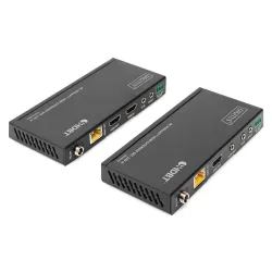 Przedłużacz/Extender DIGITUS HDMI HDBaseT 150m po Cat.5e/6/7 4K 60Hz PoC (Power over Cable) IR audio (zestaw)