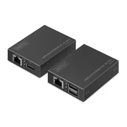 Przedłużacz/Extender DIGITUS KVM HDMI+USB 1.1 do 40m/70m po kat.6 z 4K/30Hz, max. 253 odbiorniki, PoC (Power over Cable)