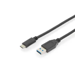 Kabel DIGITUS USB 3.1 Gen.2 SuperSpeed+ 10Gbps Typ USB C/A M/M, PD, czarny 1m