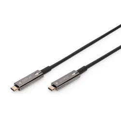 Kabel DIGITUS połączeniowy hybrydowy AOC Audio-Video 4K60Hz USB Typ C - Typ C (DP Alternate Mode) M/M 15m
