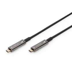 Kabel DIGITUS połączeniowy hybrydowy AOC Audio-Video 4K60Hz USB Typ C - Typ C (DP Alternate Mode) M/M 10m
