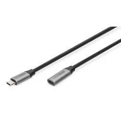 Kabel przedłużający USB 3.0 DIGITUS PREMIUM 60W/5Gbps Typ USB C/USB C Ż/M czarny 1m