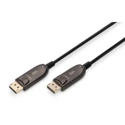 Kabel DIGITUS połączeniowy hybrydowy AOC DisplayPort 1.4 8K60Hz UHD DP/DP M/M czarny 10m