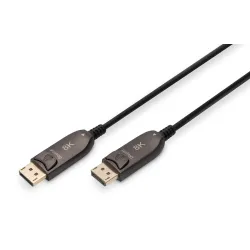 Kabel DIGITUS połączeniowy hybrydowy AOC DisplayPort 1.4 8K60Hz UHD DP/DP M/M czarny 15m