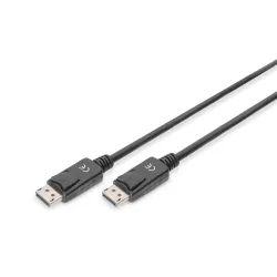 Kabel DisplayPort DIGITUS z zatrzaskami 1080p 60Hz FHD Typ DP/DP M/M czarny 10m