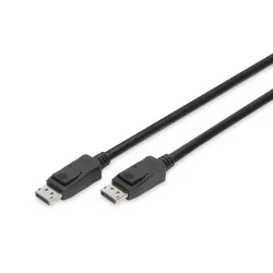 Kabel DisplayPort DIGITUS z zatrzaskami 8K 30Hz UHD Typ DP/DP M/M czarny 1m