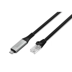 Kabel adapter DIGITUS USB-C – RJ45 Kat. 6A S/FTP, 1 Gbit/s, USB 3.2 Gen1, LSZH, 10m