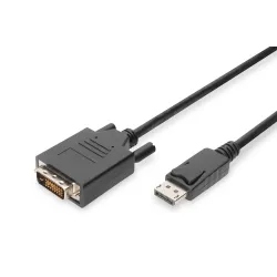 Kabel adapter DIGITUS DisplayPort z zatrzaskiem 1080p 60Hz FHD Typ DP/DVI-D (24+1) M/M 2m