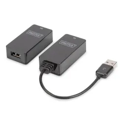 Przedłużacz/Extender DIGITUS USB 1.1 po skrętce Cat.5e/6 UTP/SFP do 45m, czarny, 20cm