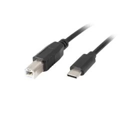 Kabel USB 2.0 Lanberg USB-C(M)->USB-B(M) 3m czarny ferryt