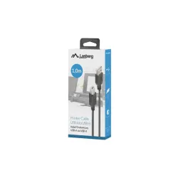 Kabel USB 2.0 Lanberg USB-A(M)->USB-B(M) 1m czarny ferryt box