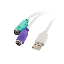 Kabel adapter Lanberg USB 3.0 -> 2x PS/2 biały Kabel adapter Lanberg USB 3.0 -> 2x PS/2 biały