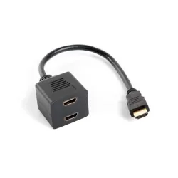 Kabel adapter/splitter Lanberg AD-0019-BK HDMI-A (M) -> 2x HDMI-A (F) 0,2m czarny