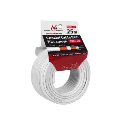 Kabel koncentryczny Maclean MCTV-470 satelitarny, antenowy RG6 25M 1.02CU+4.8FPE+CU/P+32*0.12CU+6.8PVC