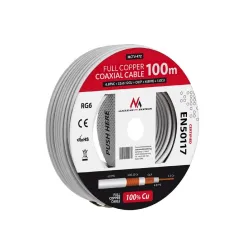 Kabel koncentryczny Maclean MCTV-472 satelitarny, antenowy RG6 100M 1.02CU+4.8FPE+CU/P+32*0.12CU+6.8PVC