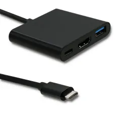 Kabel adapter Qoltec USB 3.1 typCM /  HDMI AF+USB AF+USB C | czarny