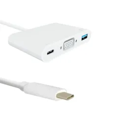 Kabel USB Qoltec 3.1 typCM / VGA F+USB 3.0+USB C