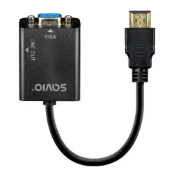Kabel adapter Savio AK-76 HDMI-VGA