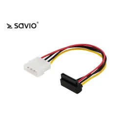 Kabel zasilający Savio AK-11 Molex 4pin M - SATA 15 pin F Kątowy