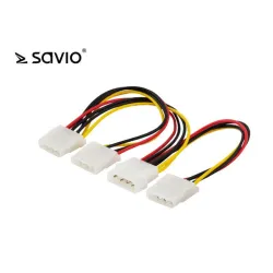 Kabel zasilający Savio AK-16 Molex 4 pin M - 3x Molex 4 pin F