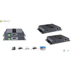 Extender HDBITT DVI Techly po skrętce Cat.5/5e/6 do 120m 1080p