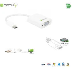 Adapter Techly USB31-VGA  USB-C 3.1 na VGA M/Ż, biały 0,15m IADAP