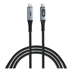 Kabel Verbatim USB-C(M) - USB-C(M) z wyświetlaczem, 1,2m, 100W, PD, czarny