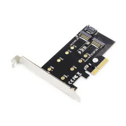 Karta rozszerzeń (Kontroler) DIGITUS M.2 NGFF/NVMe SSD PCIe 3.0 SATA  80, 60, 42, 30 mm