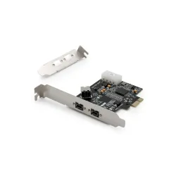 Kontroler FireWire (800) DIGITUS PCIe, 2x zew. 1x wew. IEEE1394b 9-pin, Low Profile