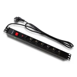 Listwa zasilająca Qoltec do RACK 19" 1U PDU CB 6xSCHUKO 2m