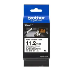 Rurka termokurczliwa Brother P-Touch HSE-231E 11.2mm x 1.5m (HSE231E) - biała, czarny nadruk
