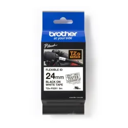 Taśma Brother P-Touch TZe-FX251 24mm x 8m (TZEFX251) - biała, czarny nadruk