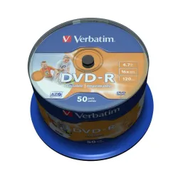 Płyty DVD-R Verbatim 16x 4.7GB (Cake 50) WIDE PRINTABLE