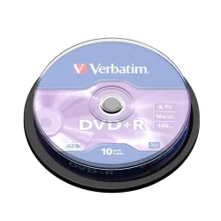 Płyty DVD+R Verbatim 16x 4.7GB (Cake 10) MATT SILVER
