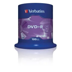 Płyty DVD+R Verbatim 16x 4.7GB Matt Silver (Cake 100)