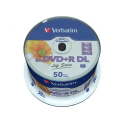 Płyty DVD+R Verbatim 8.5GB X8 Double Layer Print (50 Spindle)